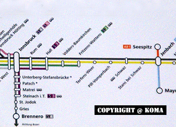 オーストリア国鉄の路線図