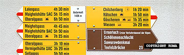 アンデルマットからゲッシュネンGöschenenの道標の写真