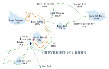 ラーゴ・ビアンコ周辺の地図の写真